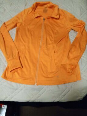Danskin Now Semi-Fitted Jacket Women's S 4-6 orange Full Zip Long Sleeve